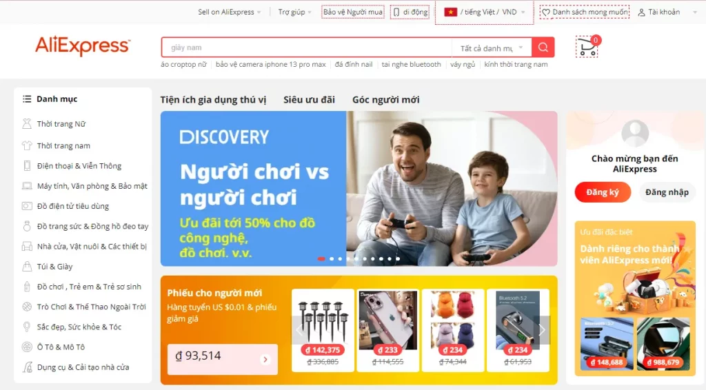 Trang thương mại điện tử AliExpress có sự phát triển vượt bậc