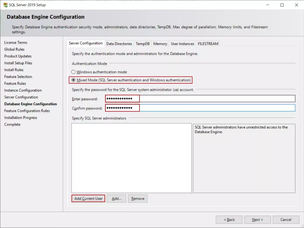 Cài đặt SQL Server - bước 10